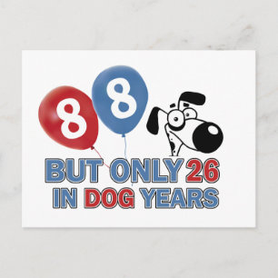 Postal Graciosos diseños de perros de 88 años