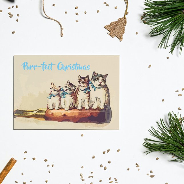 Postal Graciosos gatos de Navidades victorianos (Subido por el creador)
