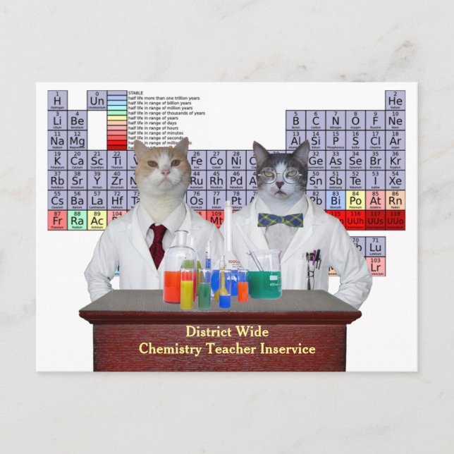 Postal Graciosos gatos de química (Anverso)