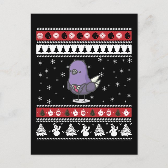 Postal Graciosos Navidades de Pigeon Ugly (Anverso)