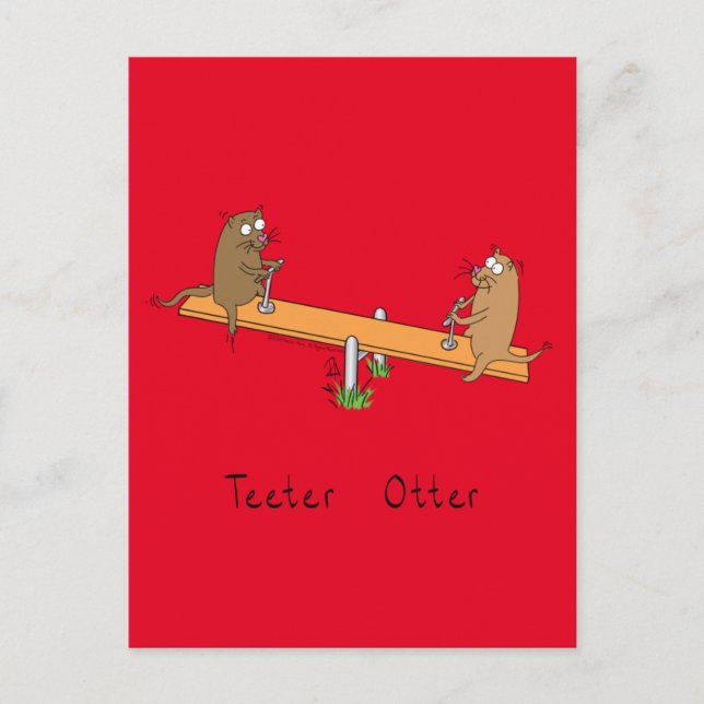 Postal Graciosos niños del Totter Otter Teeter (Anverso)