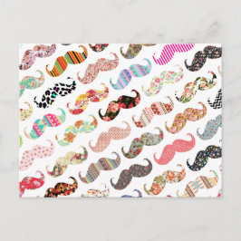 Postal Graciosos Patrones De Colorido Giro Mustaches