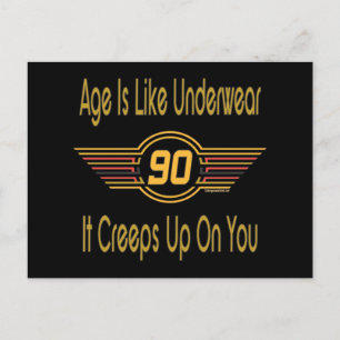 Postal Graciosos regalos de cumpleaños número 90. La edad