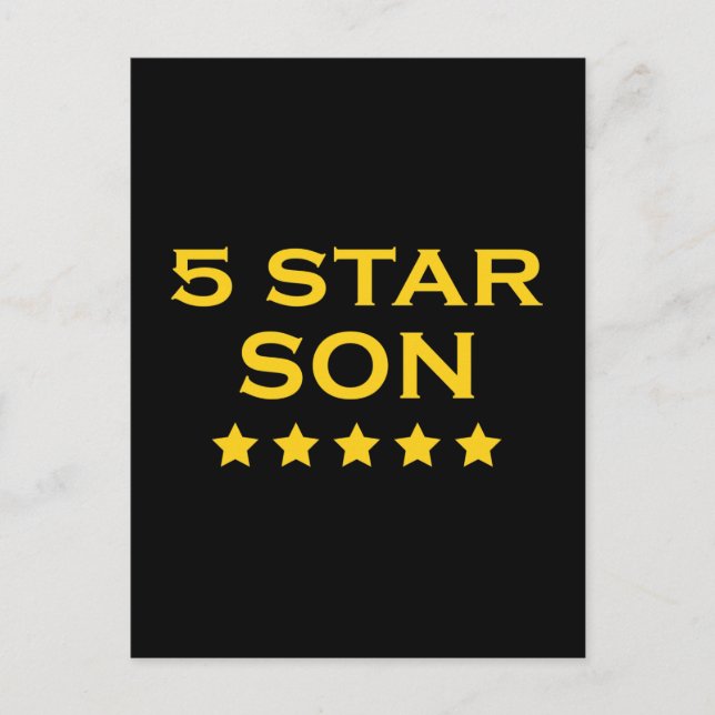 Postal Graciosos regalos de Guay: Hijo de cinco estrellas (Anverso)