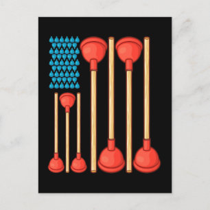 Postal Graciosos regalos de plomo Hombres Plumber Bandera