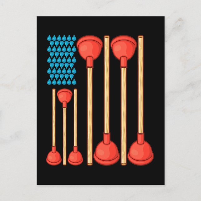 Postal Graciosos regalos de plomo Hombres Plumber Bandera (Anverso)