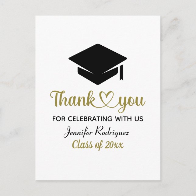 Postal Grad Love Y Gracias Graduation Cap Gracias (Anverso)