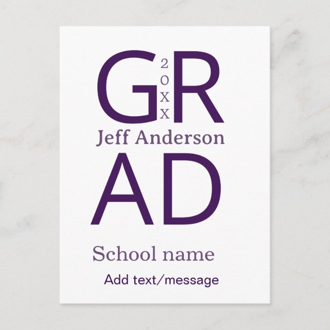 Postal Grad typography modern graduation simple minimal c (Anverso)