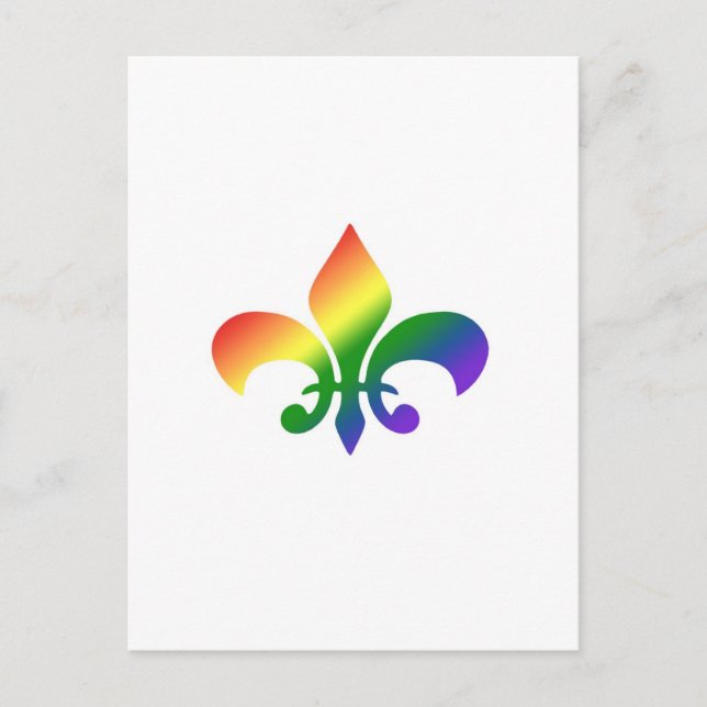 Postal Gradiente arcoiris Fleur de Lis (Anverso)