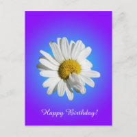 Gradiente azul morado de flor de margarita blanca