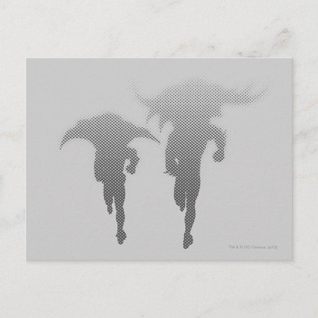 Postal Gradiente de media tonalidad de Batman y Robin (Anverso)