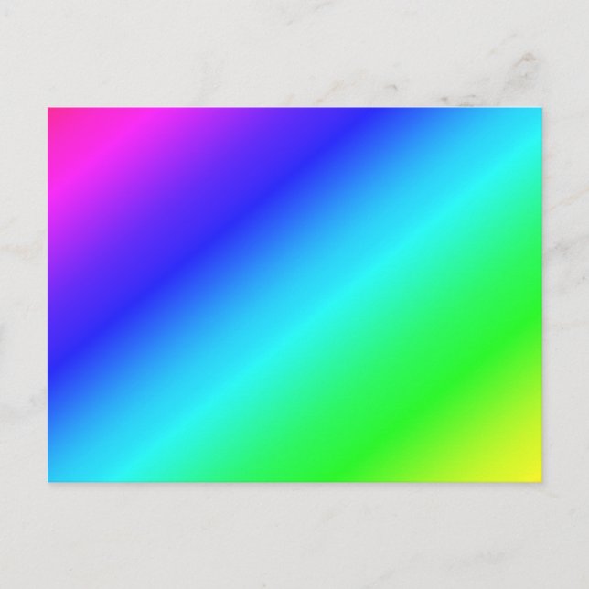 Postal Gradiente diagonal arcoiris azul a verde (Anverso)