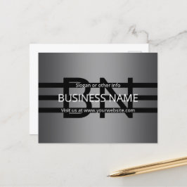 Postal Gradiente gris moderno y bandas negras horizontale