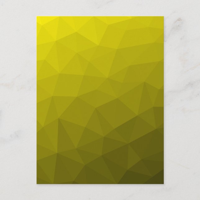 Postal Gradiente oscuro de ombre amarillo patrón geométri (Anverso)