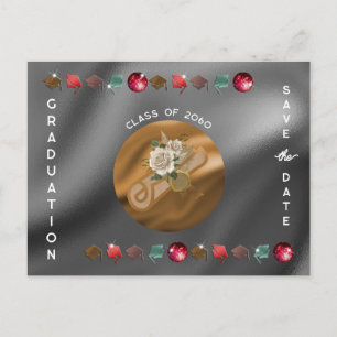Postal Graduación 2025 Disco Ball Diploma Save the Date