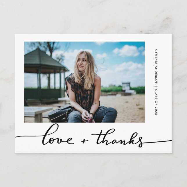 Postal Graduación Amor Y Gracias Graduación Foto Grad (Anverso)