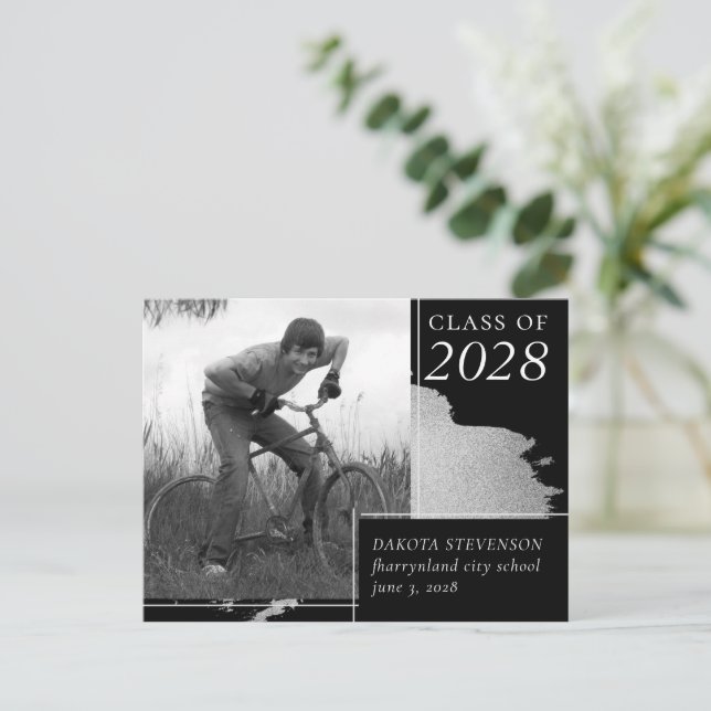 Postal Graduación artística | Resumen Foto De Splash Grac (Anverso de pie)