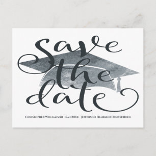 Postal Graduación Cap Modern Save the Date
