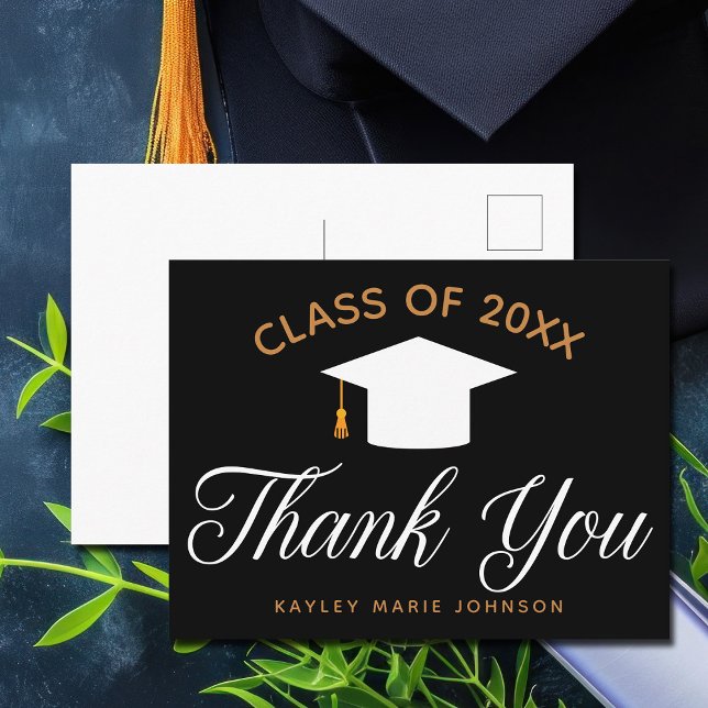 Postal Graduación Clase de Personalizado de Oro Negro Gra (Subido por el creador)