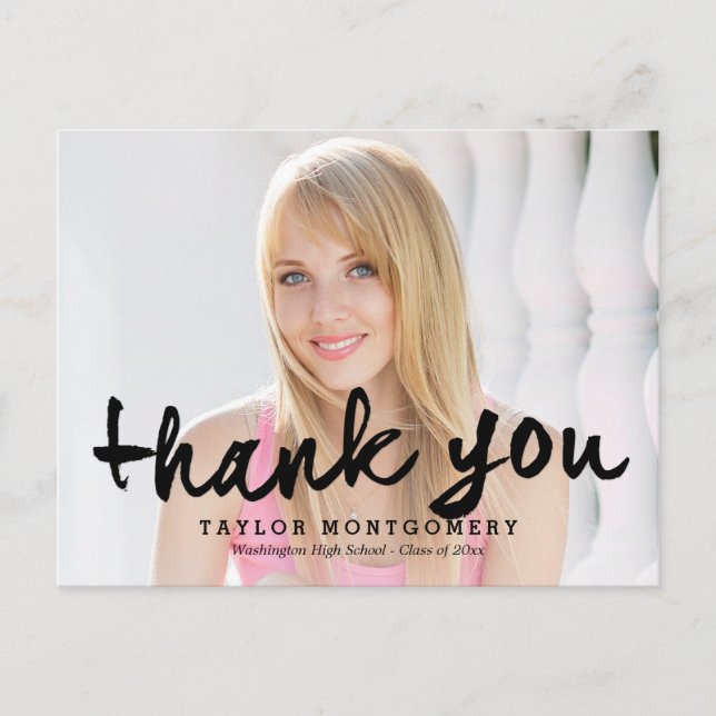 Postal Graduación Con Orgullo Gracias Postcard (Anverso)