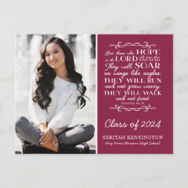 Postal Graduación cristiana de Borgoña Verse Isaiah 40