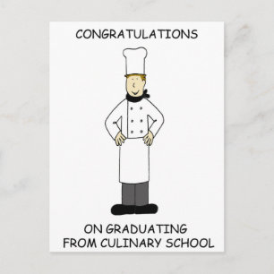 Postal Graduación culinaria felicitaciones a hombre
