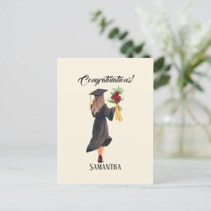 Postal Graduación de acuarela personalizada