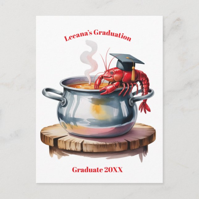 Postal Graduación de Cangrejos Divertida (Anverso)