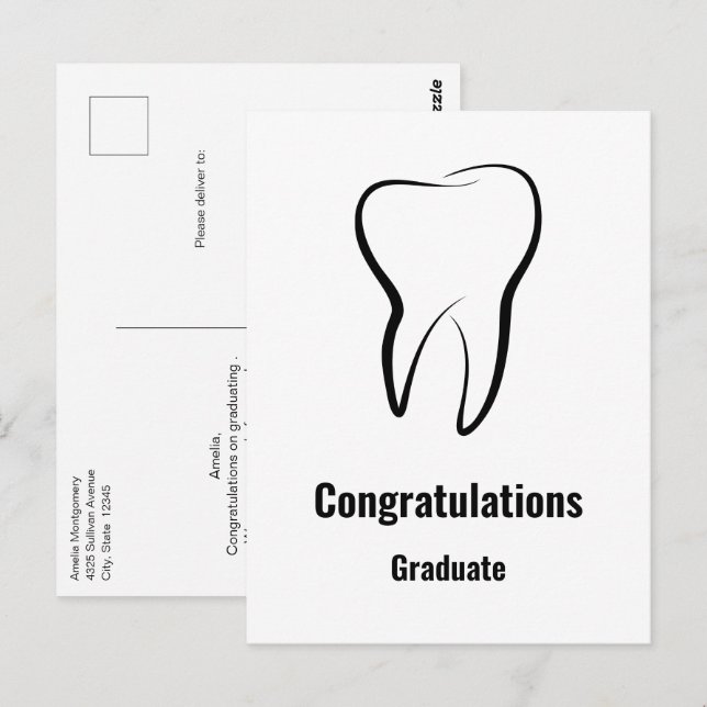 Postal Graduación de Dentología Gráfica Médica Dental (Anverso / Reverso)