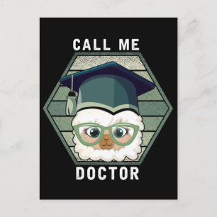 Postal Graduación de Doctor PHD Llama Alpaca Divertido