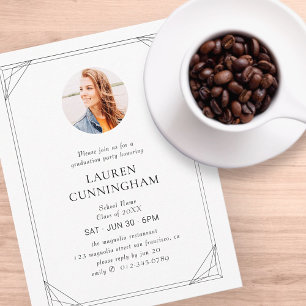 Postal Graduación de fotografía geométrica moderna Minima