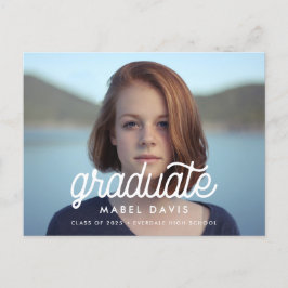 Postal Graduación de fotografía retro minimalista