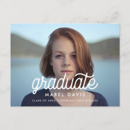 Postal Graduación de fotografía retro minimalista