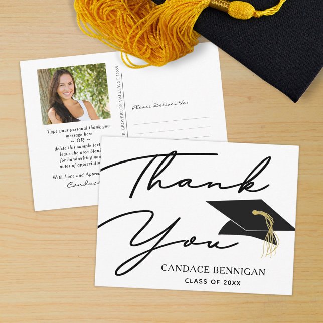 Postal Graduación de fotos en blanco negro de guiones, gr (Subido por el creador)