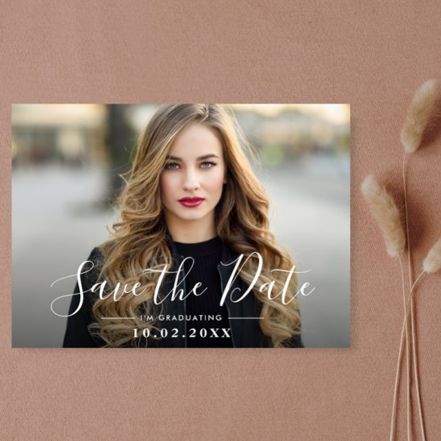 Postal Graduación de guión divertido guardar la foto de l (Subido por el creador)