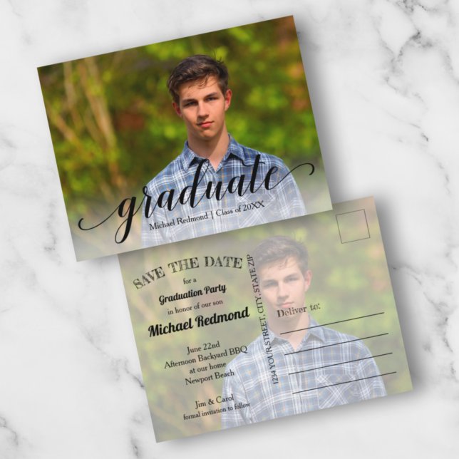 Postal Graduación de guión negro GUARDA LA FECHA (Subido por el creador)