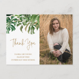 Postal Graduación de la foto de oro de la vegetación trop