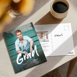 Postal Graduación de la foto del guión del pincel moderno