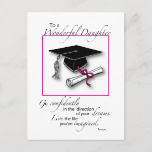 Postal Graduación de la hija Negro rosa
