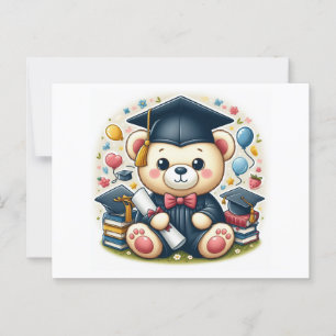 Postal "Graduación de la luz del oso de peluche"