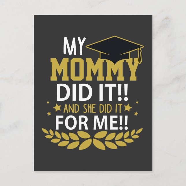 Postal Graduación de la Madre Agradecimiento Familia Mamá (Anverso)
