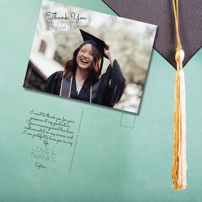 Postal Graduación de la mano gracias (Graduation thank you postcard)