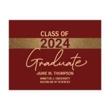 Graduación de la Universidad Maroon Red Gold Class