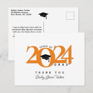 Postal Graduación de Naranja Grad año de clase Tassel Gra