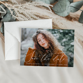 Postal graduación de script delgado guardar la fecha