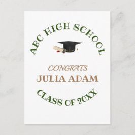 Postal Graduación de secundaria tipografía moderna escuel