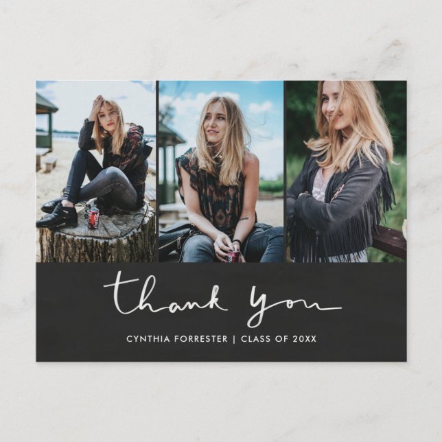 Postal Graduación en Chalkboard Gracias a la tipografía (Anverso)