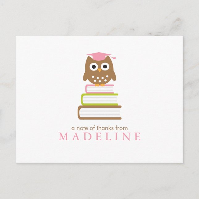 Postal Graduación en guardería de Lechuza Rosa (Anverso)