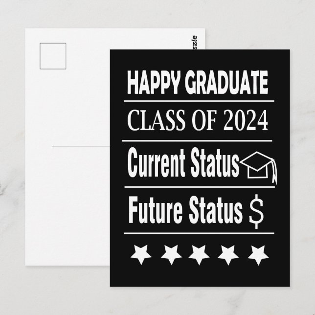 Postal Graduación feliz de graduado (Anverso / Reverso)