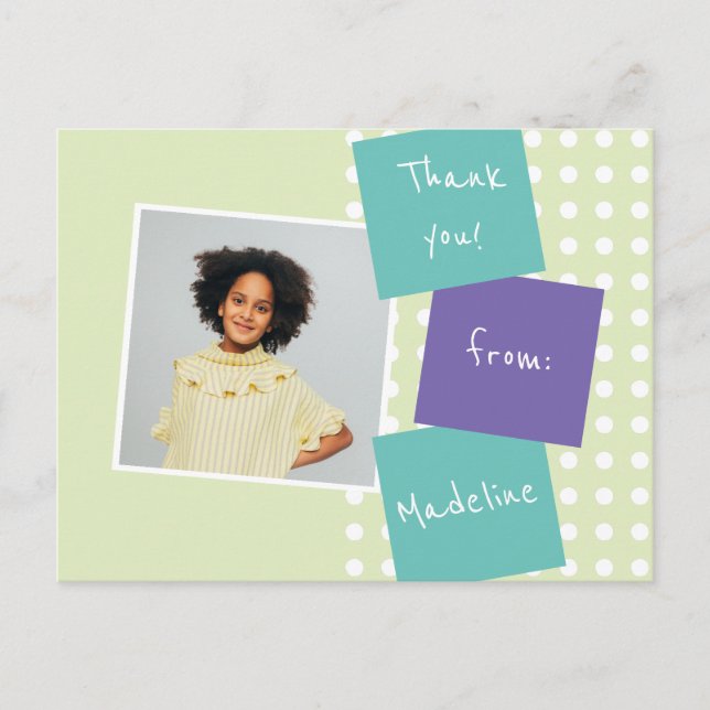 Postal Graduación Fiesta Adorable Gracias (Anverso)